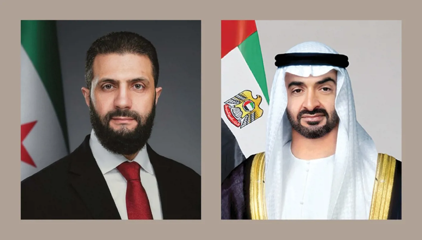 الشرع يتصل بمحمد بن زايد لتعزيز العلاقات السورية-الإماراتية ومناقشة القضايا الإقليمية